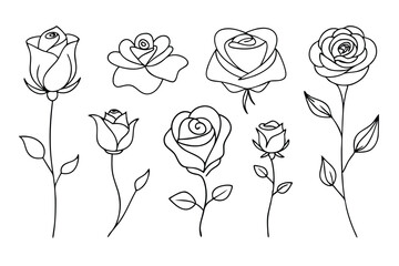 This elegant black and white rose flower line art vector is perfect for adding a touch of classic beauty to your designs. Ideal for logos, tattoos, invitations, and other creative projects.