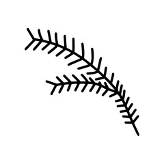 Fir branch in doodle style, simple.