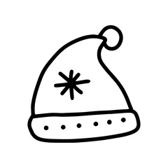 Doodle style santa hat, simple.