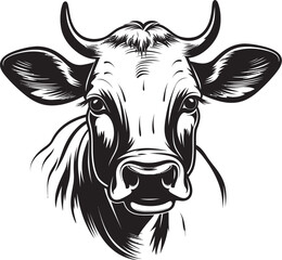 Cute Cow with Rainbow Background