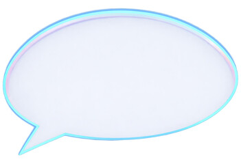 Blue Glowing Text Bubble on a transparent background