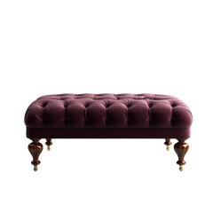 Obraz premium Luxurious Velvet Ottoman with Button Tufts Creating an Inviting Elegance for Living Spaces