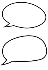 Fototapeta premium Speech bubbles with black outline on a transparent background