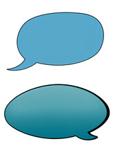 Blue speech bubbles on a transparent background