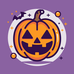 A autumn postcard design for Scary Halloween with Cute characters. Horror story Trick-or-treating. Colorful Vector illustration for flyer and social media post.