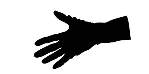 Fototapeta premium A hand is shown in black and white