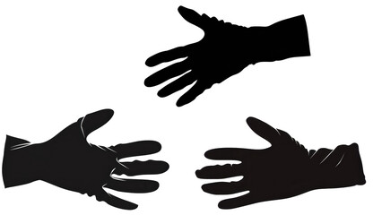 Fototapeta premium Three hands are shown in a black and white image