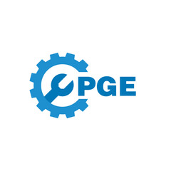 PGE letter logo design on white background. PGE logo. PGE creative initials letter Monogram logo icon concept. PGE letter design