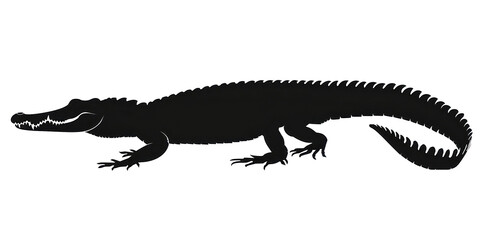 Fototapeta premium A black and white drawing of a crocodile