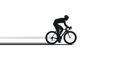 Obraz premium A man is riding a bicycle on a white background