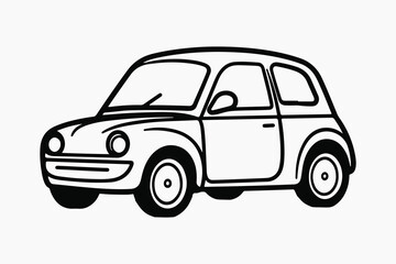 Vintage car outline drawing