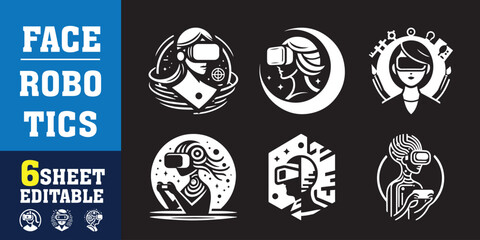 Technology icon set. Containing 5g, ai, robotics, iot, biometric, geolocation, cloud computing and automation icon. Solid icon collection.