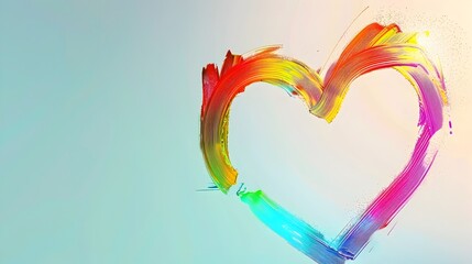 Vibrant Rainbow Heart Gradient on Blank Background