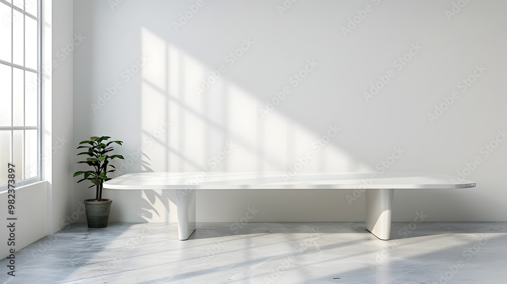Poster bright and minimalist office table for product display and workspace