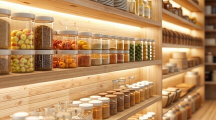 Fototapeta premium A grocery store that is filled with jars of various food items and spices