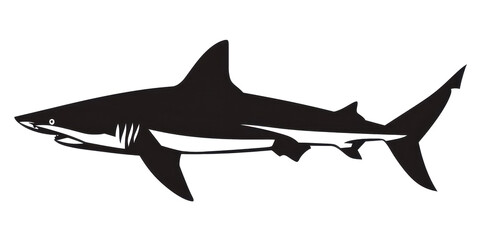 Obraz premium A black and white shark is shown in the image
