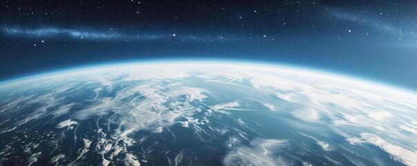 Fototapeta premium Earth s atmosphere blending with outer space