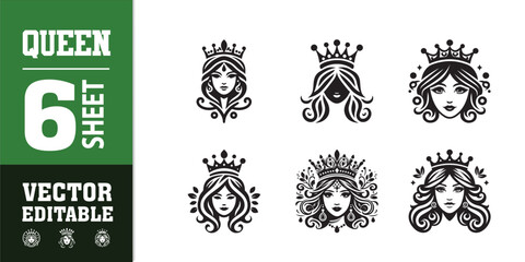 Fototapeta premium queen crown sheet icon vector illustration king crown