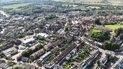 Streets and houses Lewes town East Sussex UK drone,aerial  . © Air Video UK 