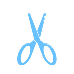 Doodle  scissors Icon illustration cartoon on transparent background that can be use for background, slide view, social media, sticker, scrapbook and etc. | Aesthetic with blue color