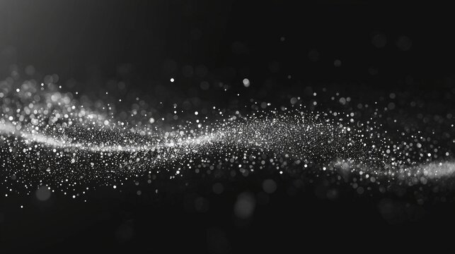 Silver dots elegantly disperse across a dark backdrop, resembling distant constellations. This cosmic arrangement emits a gentle glow, enhancing its minimalist allure.