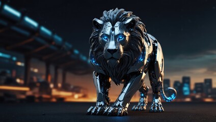 portrait of a lion with a sword,portrait of a lion with a dragon