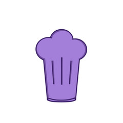 Doodle chef uniform hat Icon illustration cartoon cook on transparent background that can be use for background, slide view, social media, sticker, scrapbook and etc. | Aesthetic with purple color