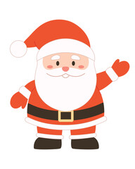 Santa Claus isolated on white background. Cute flat style, vector illustration