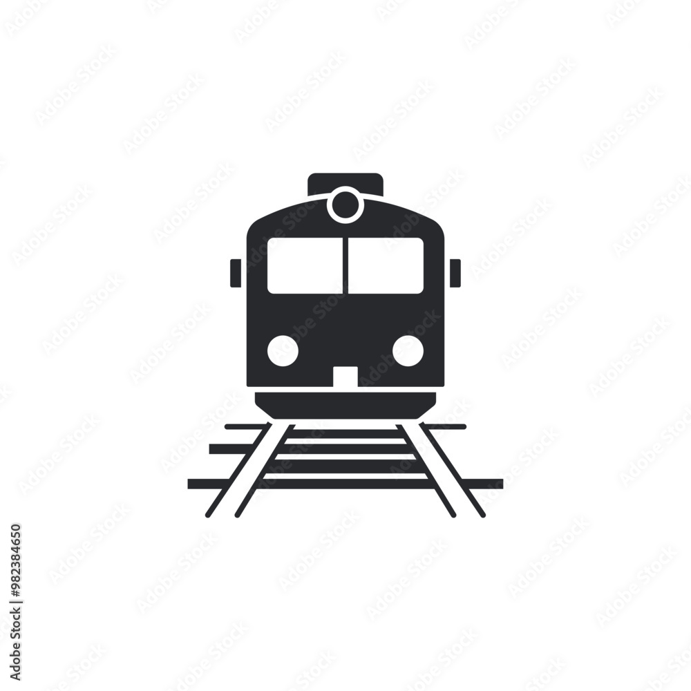 Poster train icon. ancient train front view symbol template for graphic and web design collection logo vect