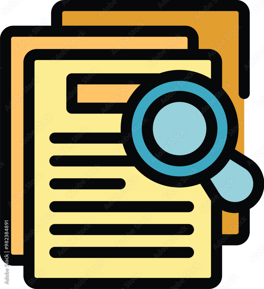 Poster magnifying glass is inspecting a document for potential errors, emphasizing the importance of carefu
