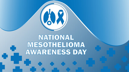 National Mesothelioma Awareness Day vector banner design with geometric shapes and vibrant colors on a horizontal background.