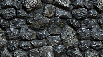 Close-Up Photograph of Textured Stone Wall - Rustic Gray Rocks for Backgrounds and Architecture