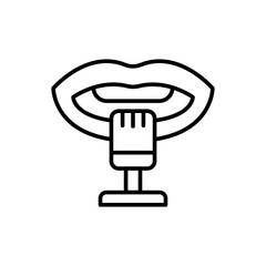 Mouth asmr outline icons, minimalist vector illustration ,simple transparent graphic element .Isolated on white background