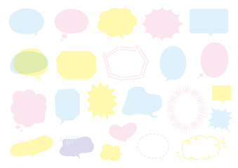 吹き出しセット　カラー　透過png