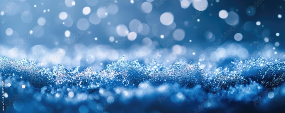 Poster A serene blue background with drops of water, perfect for creating a calm and refreshing atmosphere in any design project.