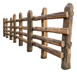 Naklejka premium PNG Rustic wooden fence in a rural outdoor setting