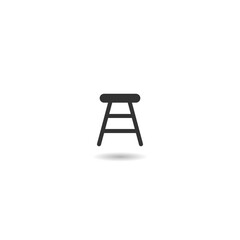 Chair flat icon with shadow