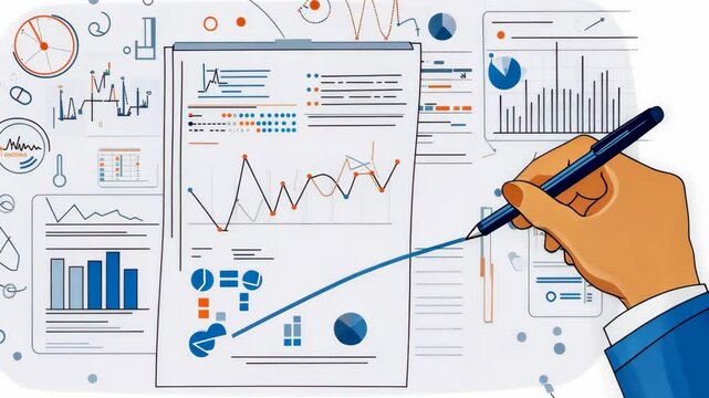 Analyzing data trends and statistics in business performance from a digital report
