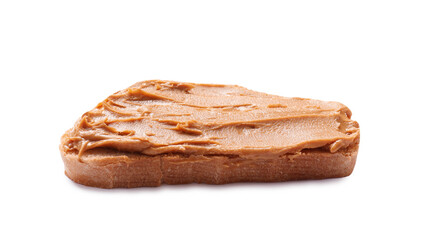 Delicious sandwich with peanut butter isolated white