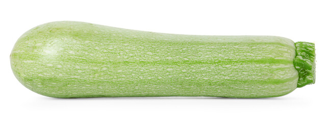 One fresh ripe zucchini isolated on white