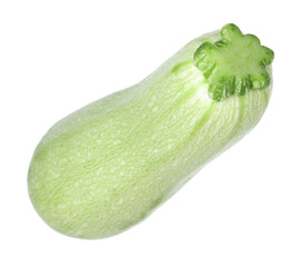 One fresh ripe zucchini isolated on white