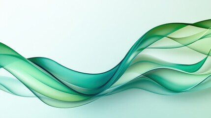 Fototapeta premium A smooth, flowing wave design in green tones, creating a serene and calming atmosphere for backgrounds and creative projects.