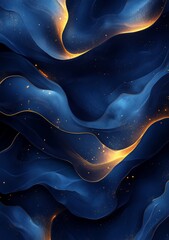Obraz premium Abstract background with glowing particles.Abstract blue wavy background. 3d illustration.