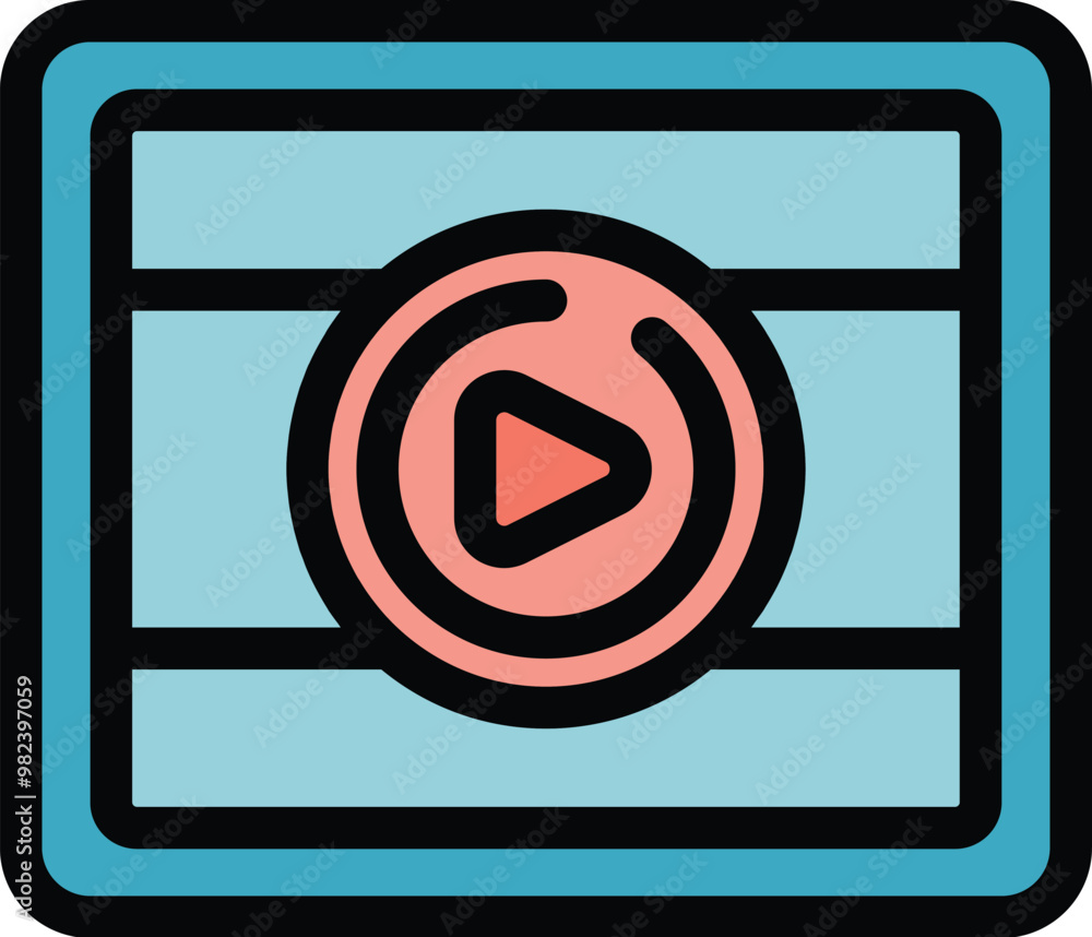 Poster simple video player interface is displaying, ready to play digital content