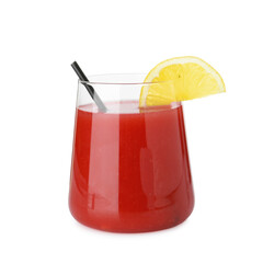 Tasty watermelon drink in glass isolated on white