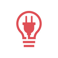 Electrical power plug logo. Current and voltage symbol.