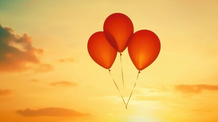 Fototapeta premium Breathtaking Balloon Silhouettes at Sunset Sky