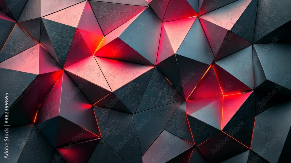 Poster abstract geometric wall design with illuminated patterns