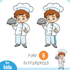 Find differences, educational game for kids, Chef