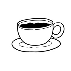 a drawing of cup of coffee